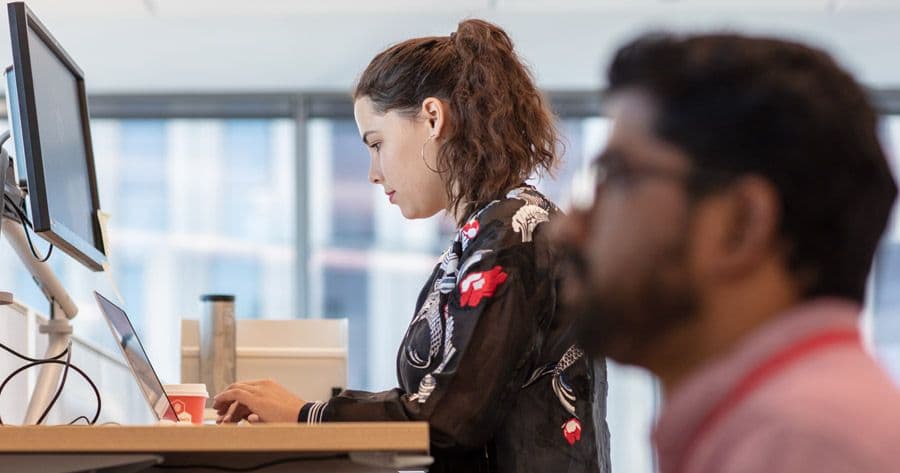 employee at desk working