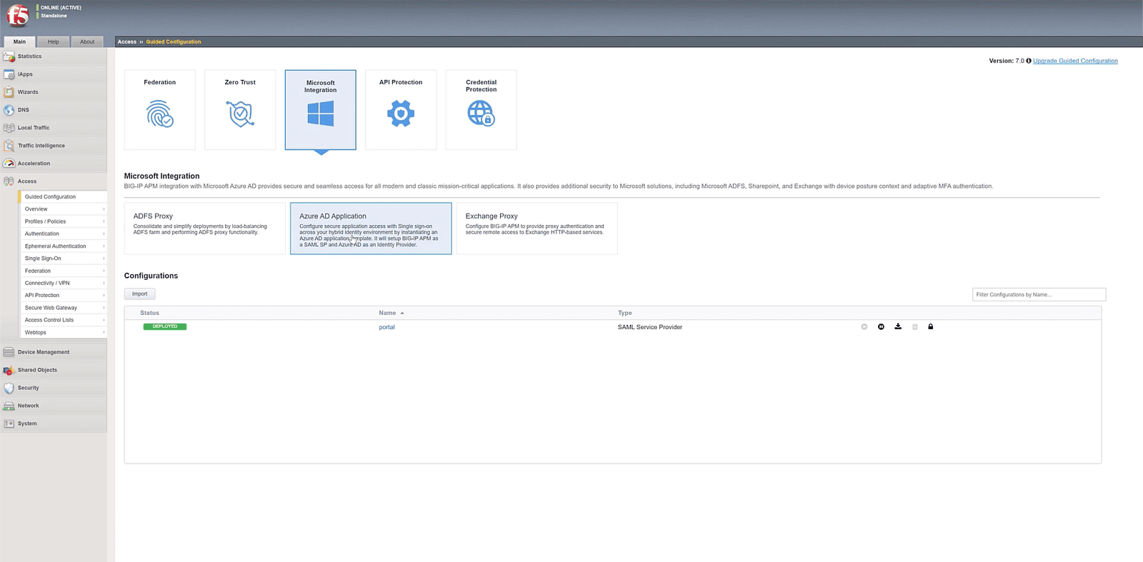 F5 BIG-IP Access Policy Manager (APM) and its Access Guided Configuration (AGC) illustrating integration with Azure Active Directory