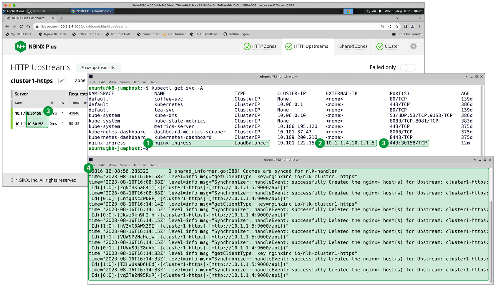 A screenshot of NGINX Loadbalancer for Kubernetes in Action