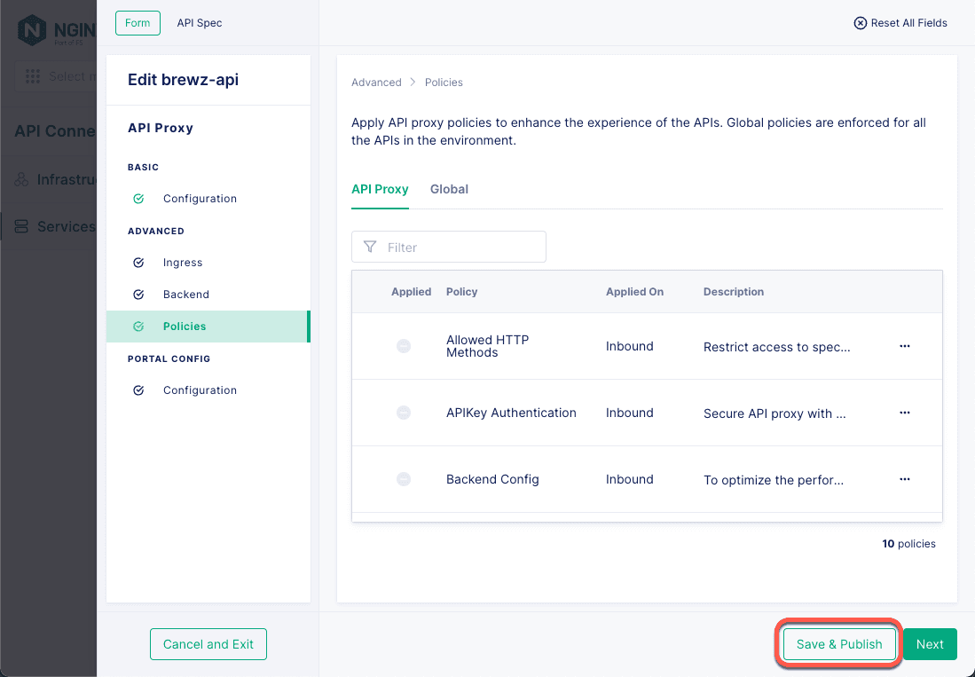 Service Gateway Policy